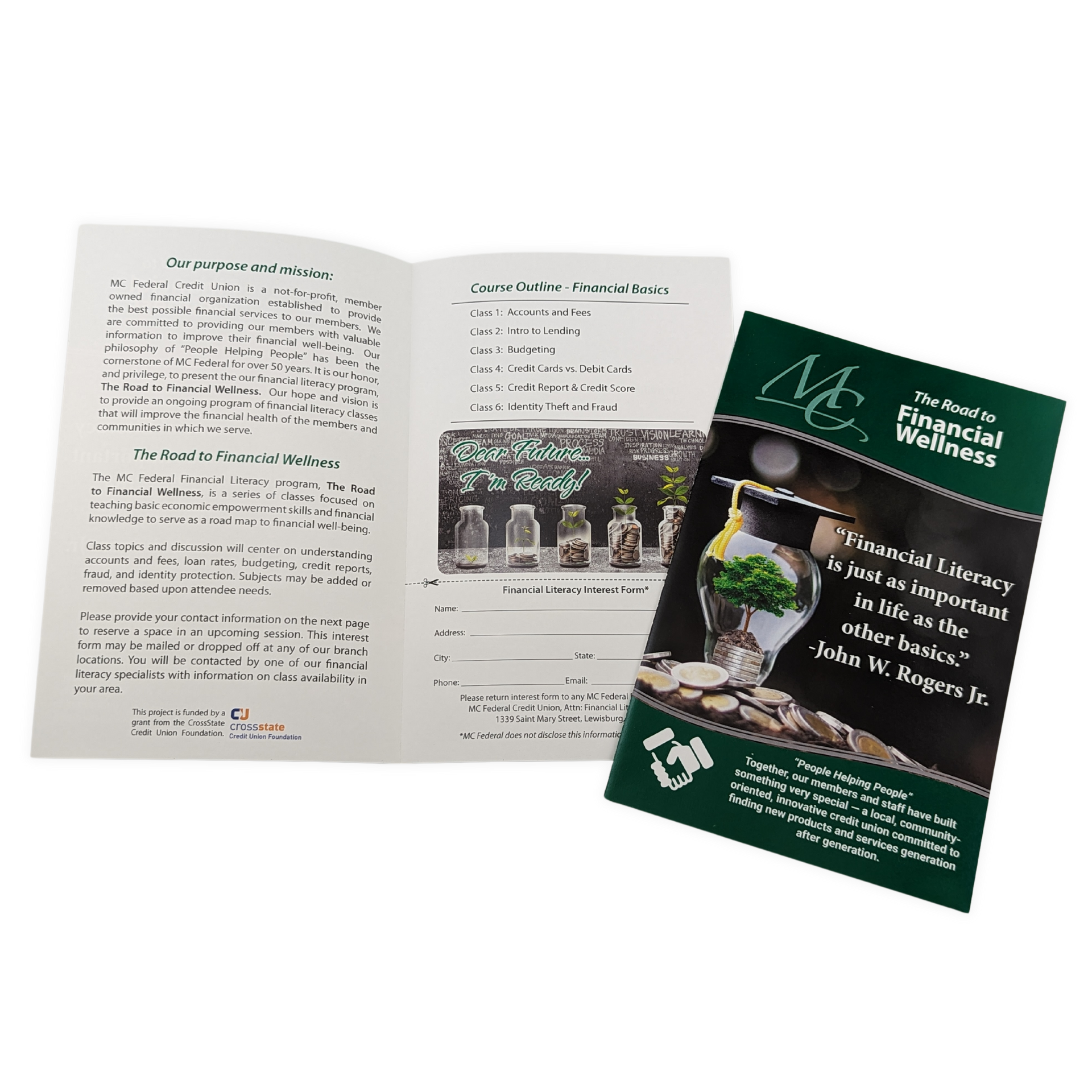 A pamphlet with a picture of a terrarium on it by Press Enterprise Commercial Printing