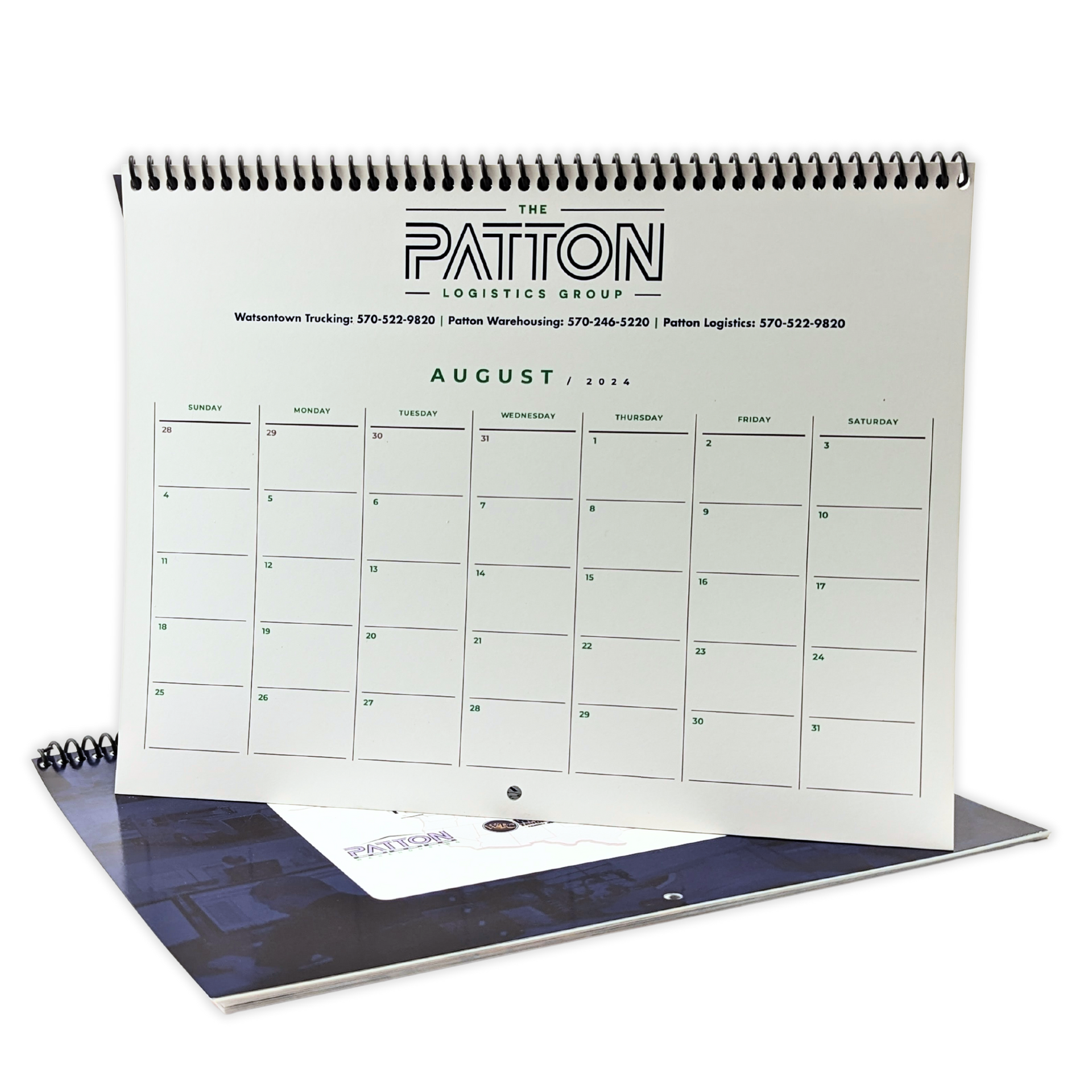 A calendar with the word patton on it by Press Enterprise Commercial Printing