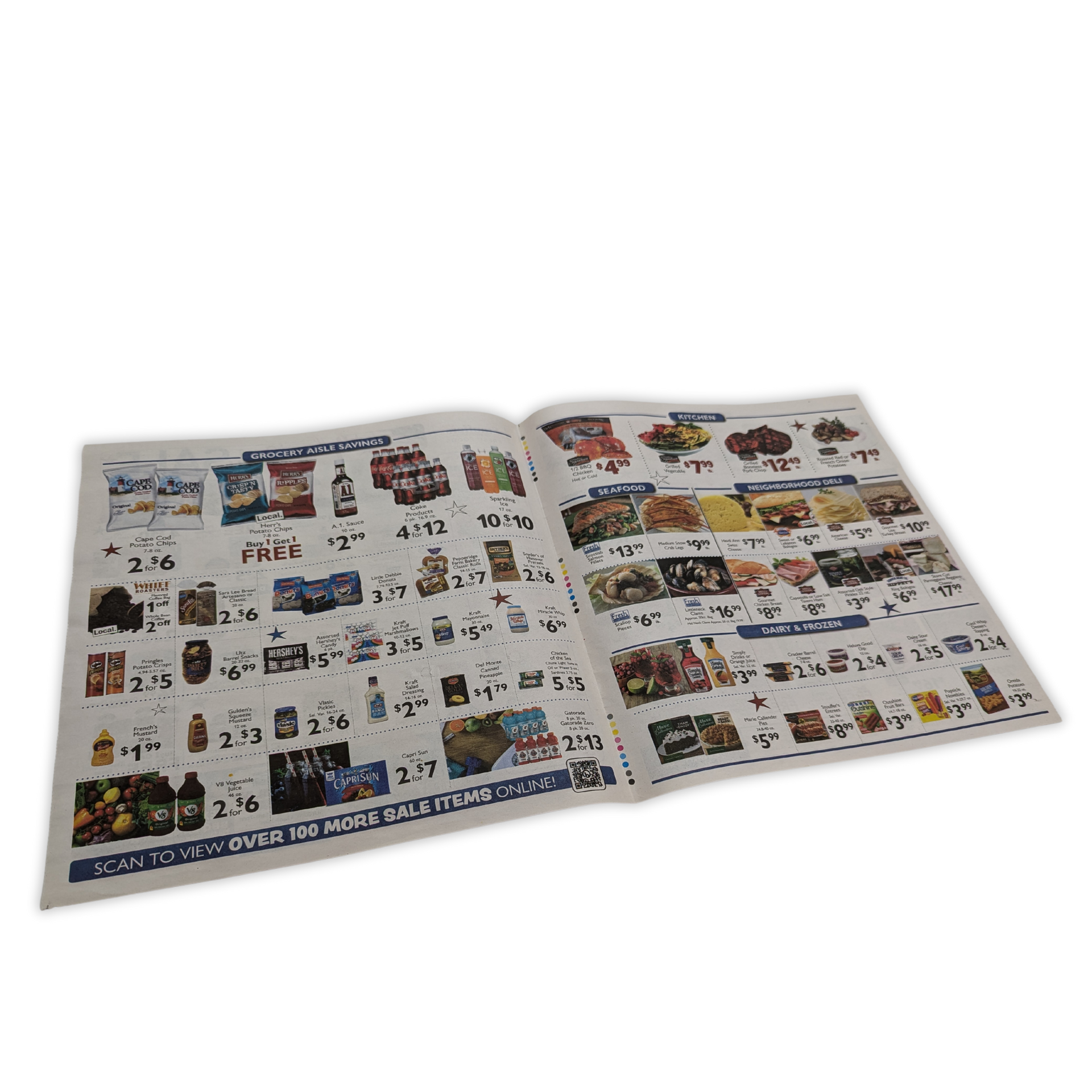 A newspaper is open to a page with a lot of pictures on it by Press Enterprise Commercial Printing