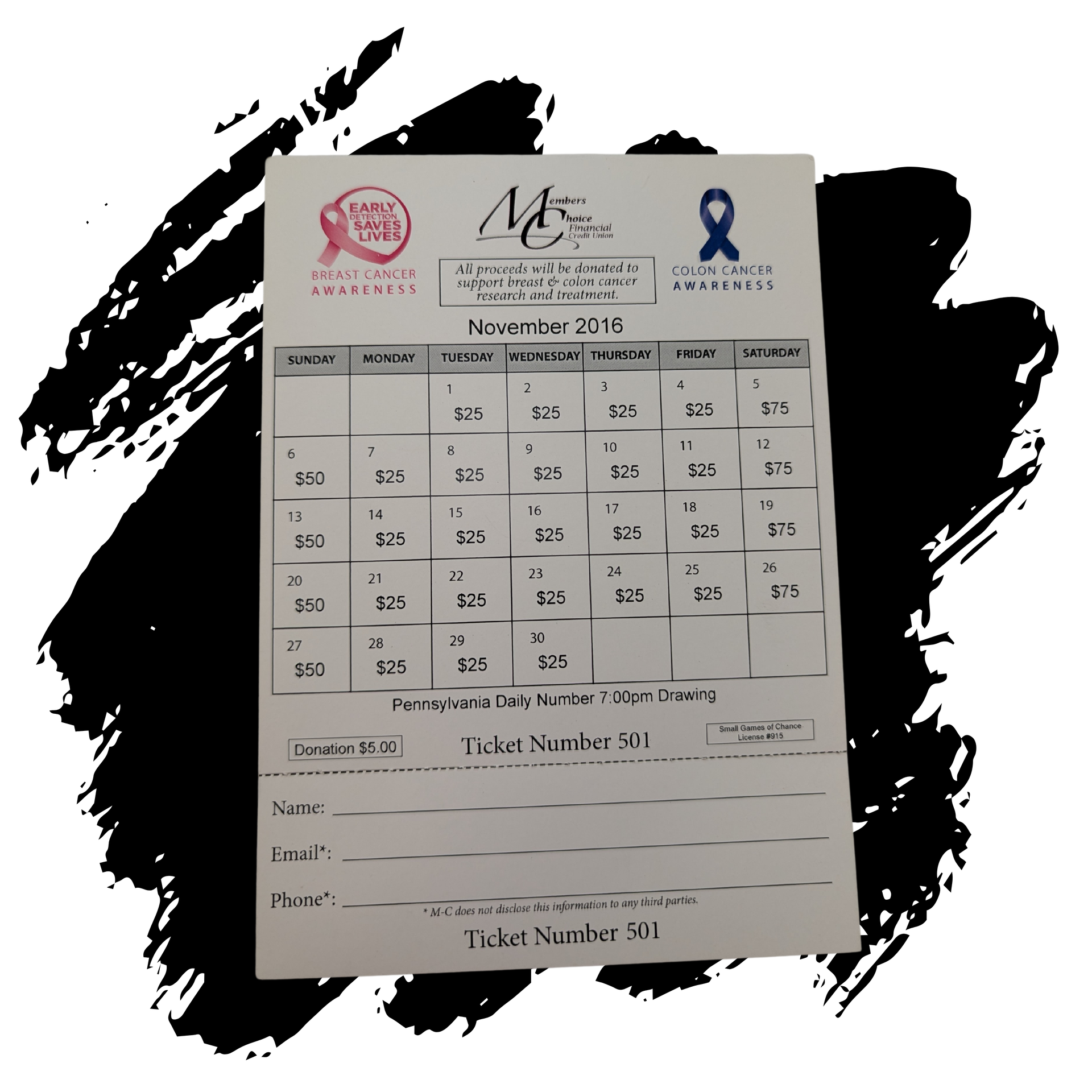 Lottery Card Examples