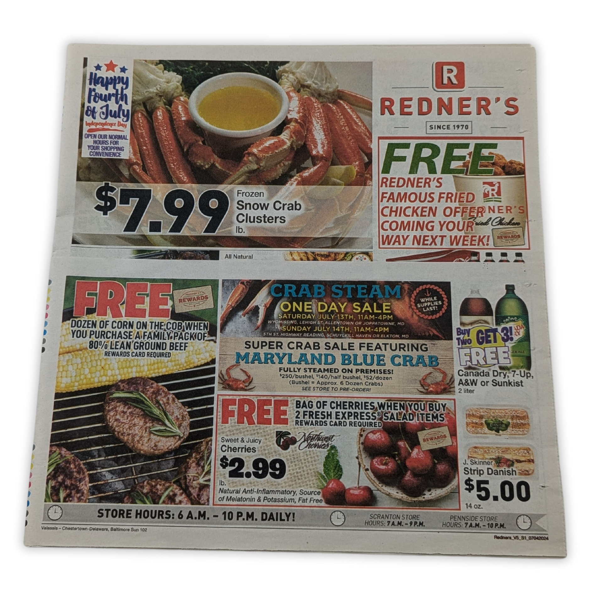 A redner 's newspaper has a crab steam one day sale by Press Enterprise Commercial Printing
