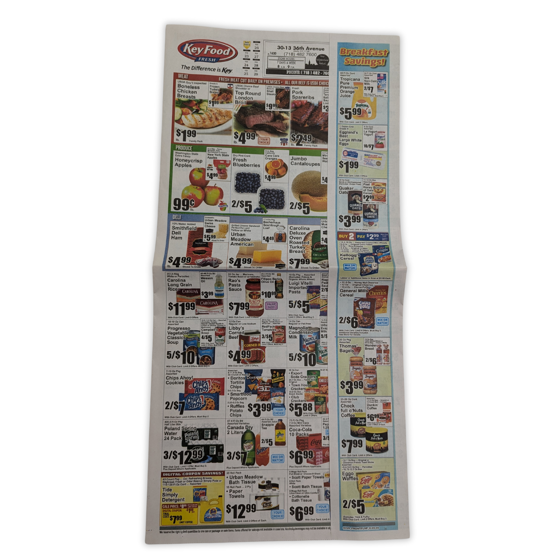 A newspaper ad for new foods shows a variety of items for sale by press enterprise commercial printing