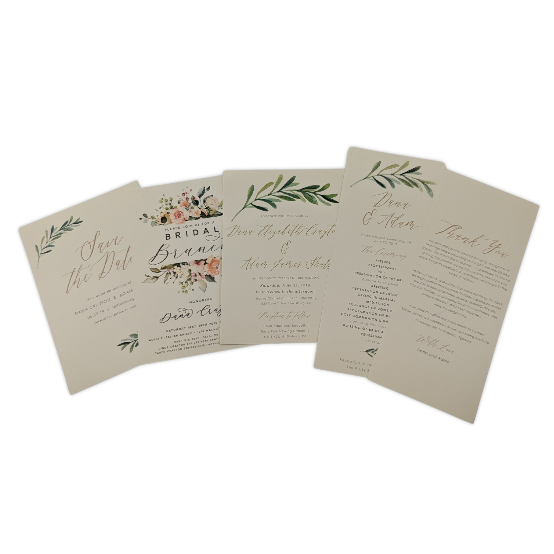 A bunch of papers with flowers and leaves on them by press enterprise commercial printing