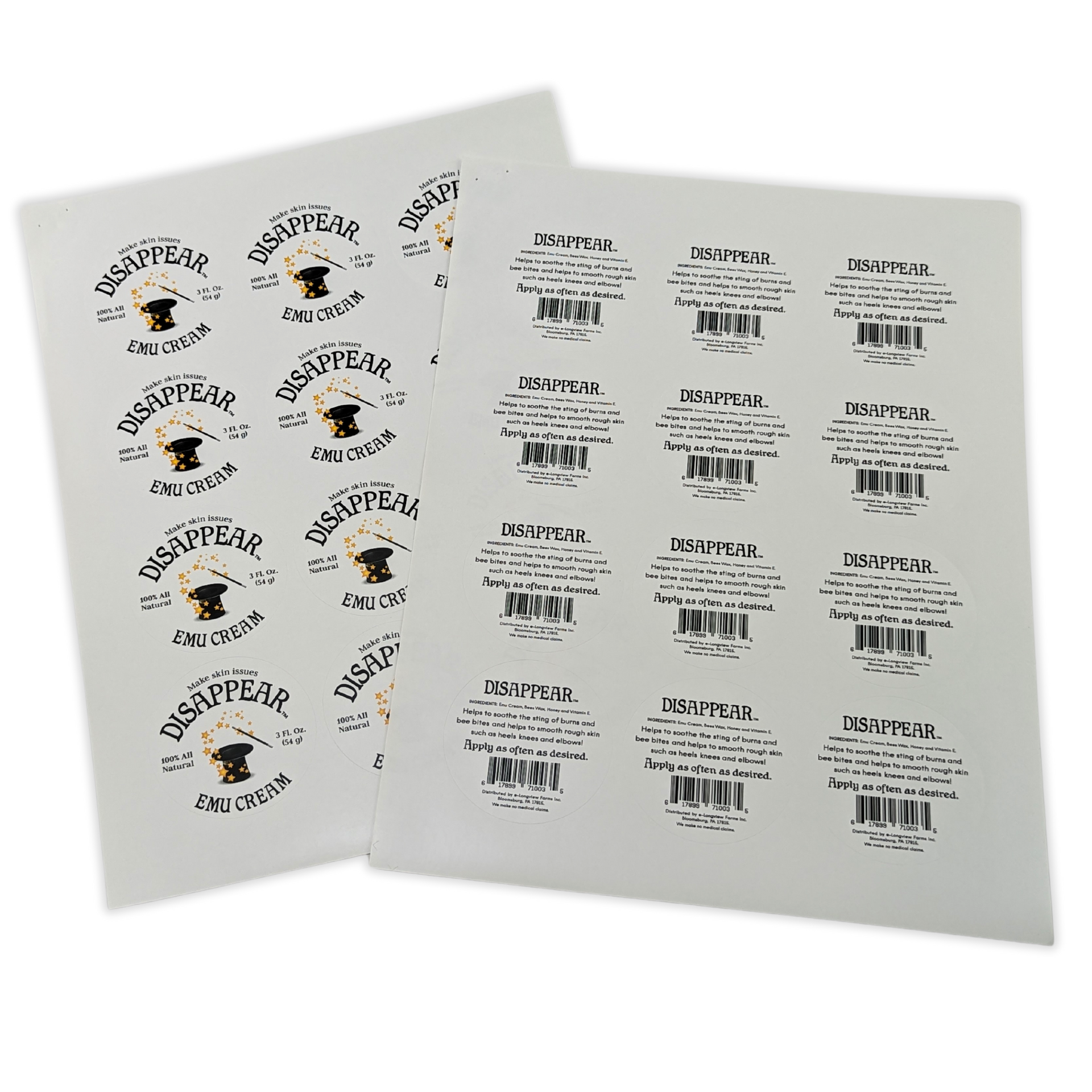 Two sheets of stickers with the word goodyear on them by Press Enterprise Commercial Printing