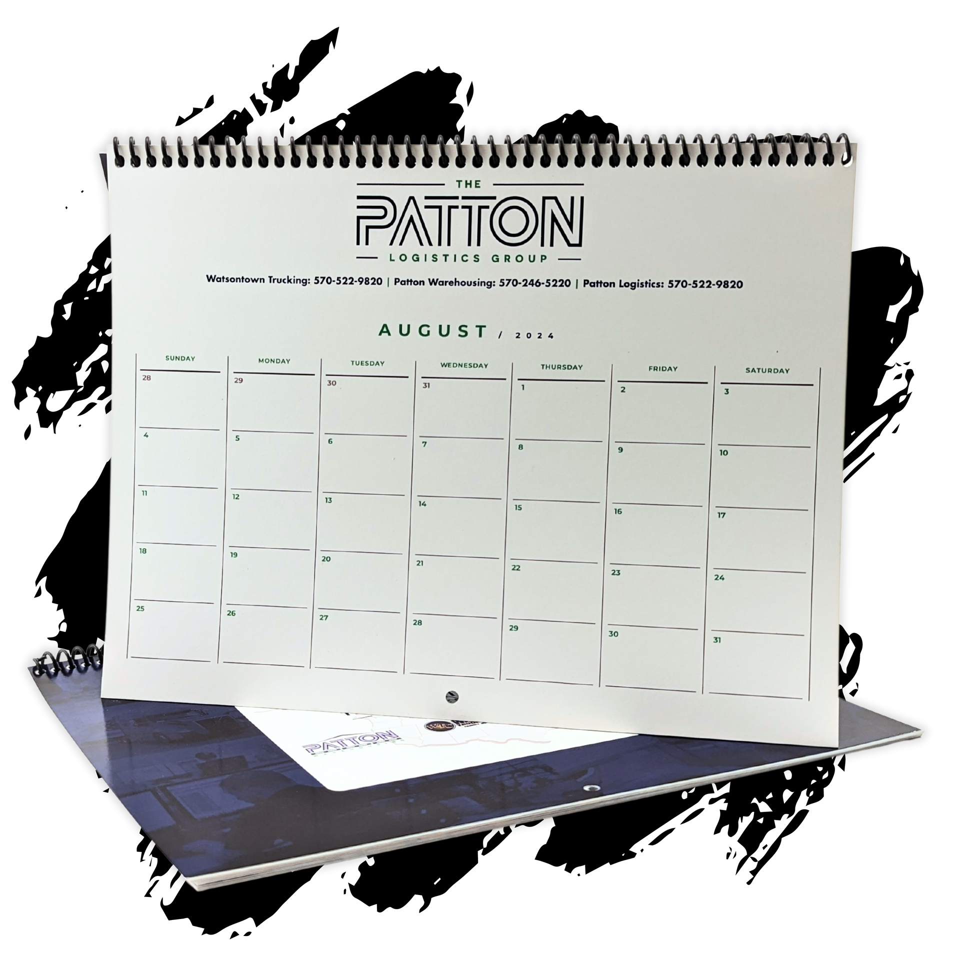 A customized calendar for the Patton logistics group.