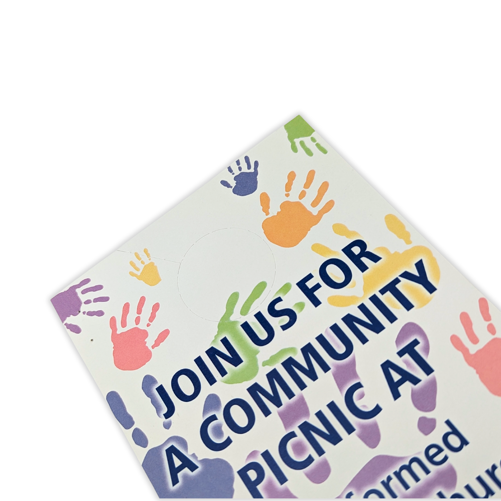 A sign that says join us for a community picnic by Press Enterprise Commercial Printing