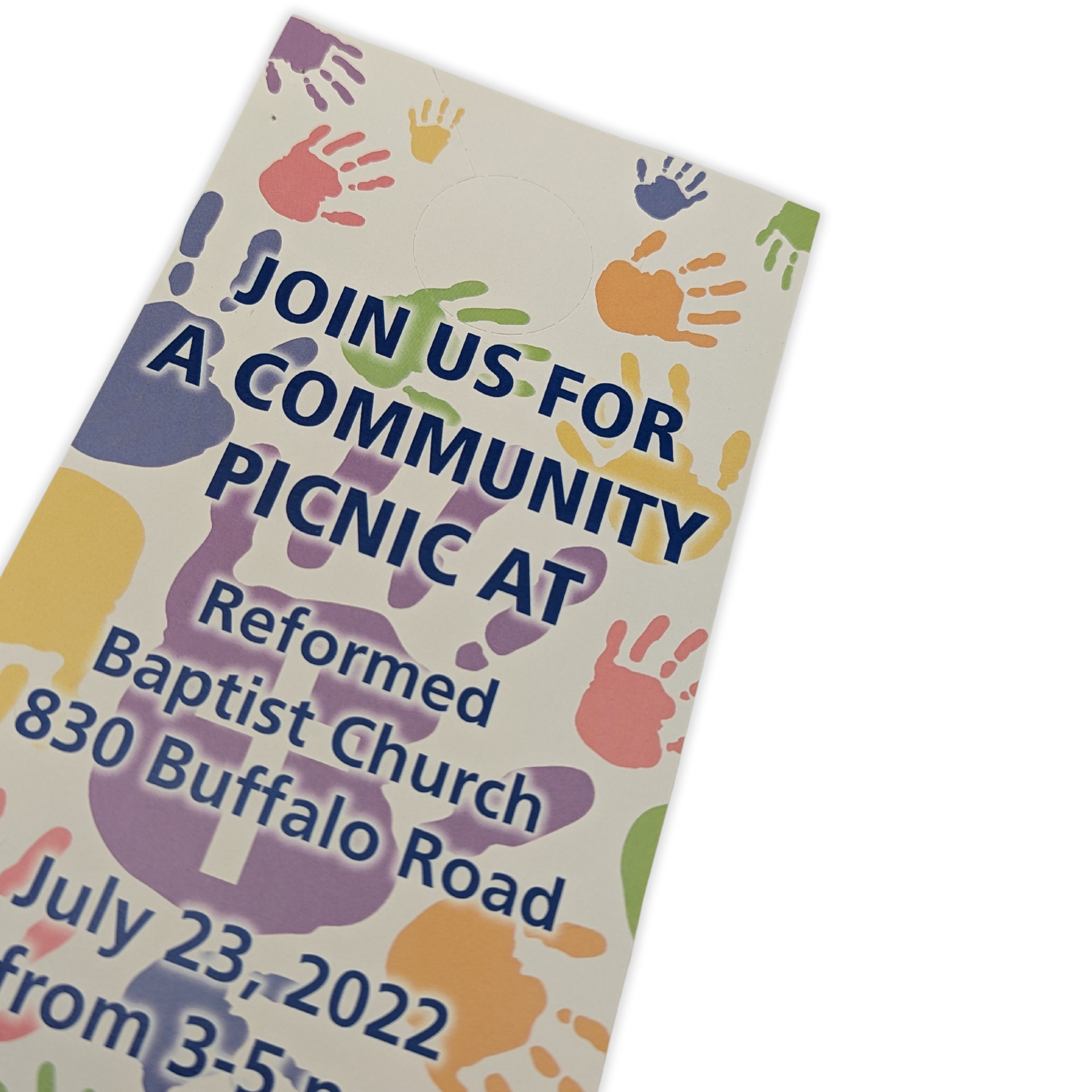 A sign that says join us for a community picnic at 830 buffalo road by Press Enterprise Commercial Printing