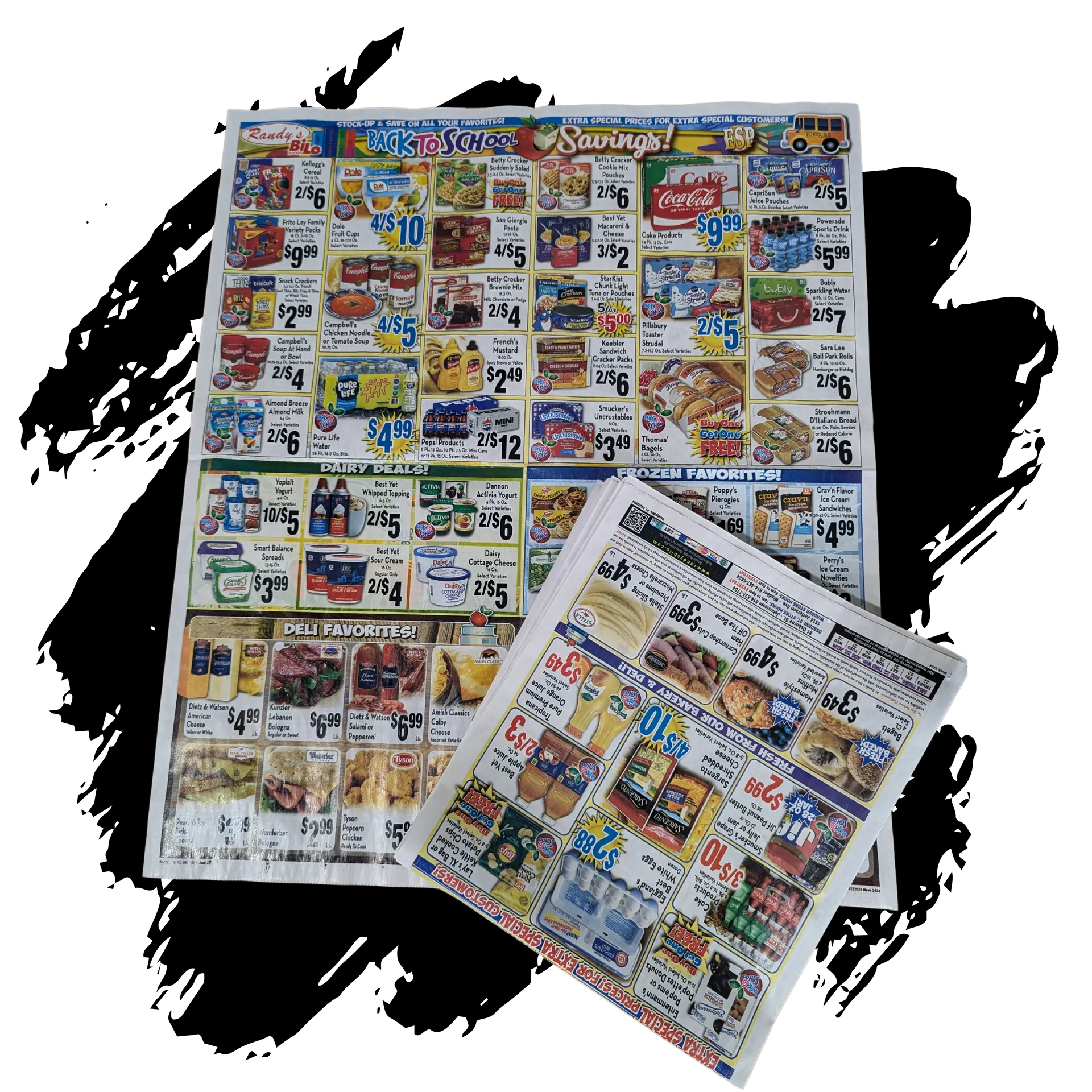 A newspaper with the word savings on it