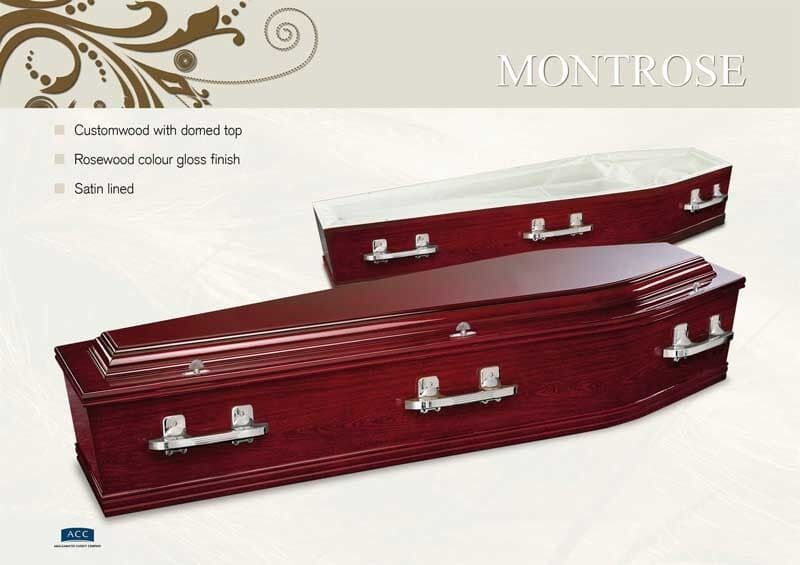 Two Maroon Montrose Caskets With Silver Handles — Finlayson & McKenzie Funeral Directors in Rockhampton City, QLD