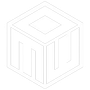 Muskogee Web Design - Digital Marketing Services Muskogee Web Design logo. White geometric cube-like logo with thin gray outlined edges and an inner diamond shape