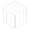 Muskogee Web Design - Digital Marketing Services Muskogee Web Design logo. White geometric cube-like logo with thin gray outlined edges and an inner diamond shape