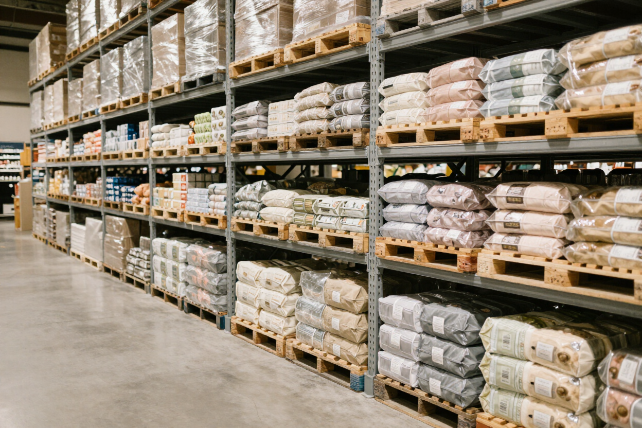 Organized grocery warehouse