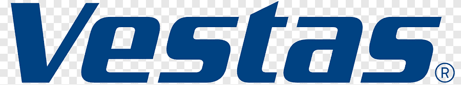 A blue vestas logo on a white background