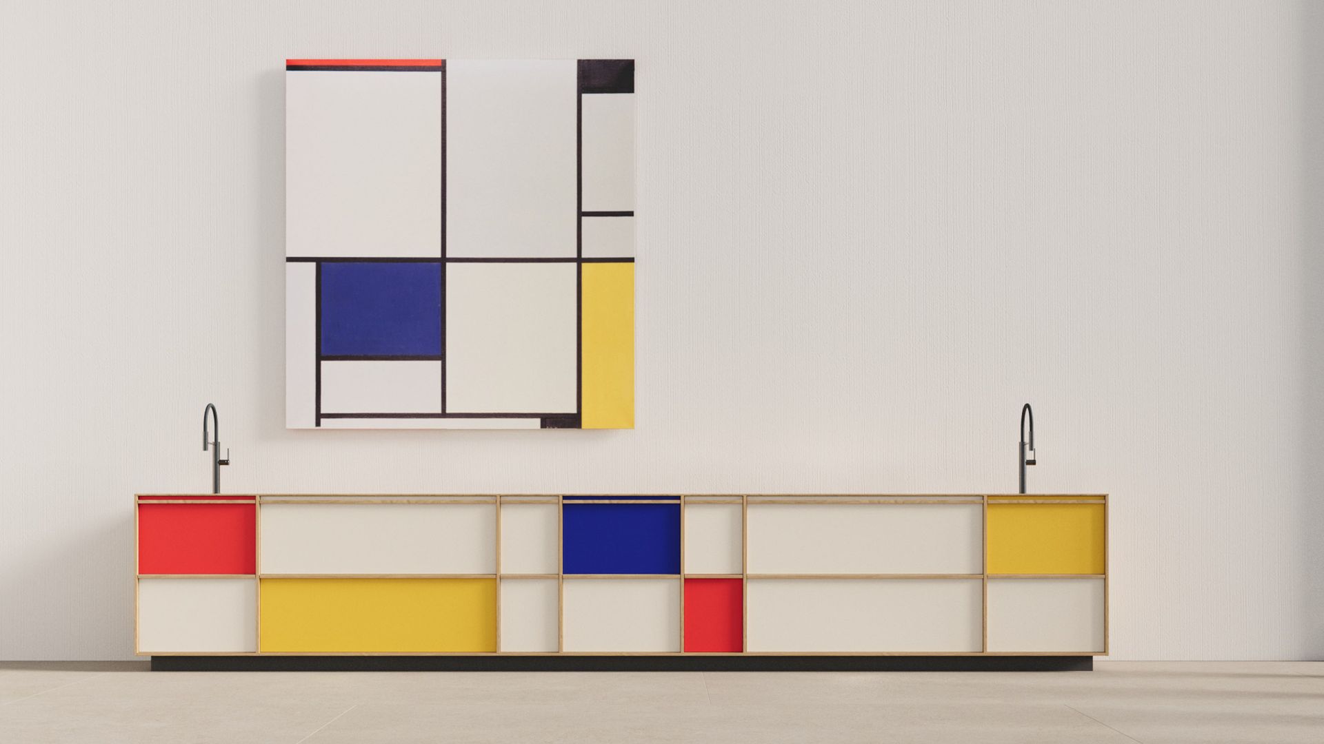 A colorful painting is hanging on a wall above a sink. modern kitchen cabinets charlotte, contemporary cabinets charlotte, mid-century cabinets charlotte, modern kitchen design charlotte, european cabinets charlotte, german cabinets charlotte, italian cabinets charlotte, high-end cabinets charlotte, modern kitchen design charlotte, contemporary kitchen design charlotte, high-end kitchen design charlotte, modern kitchen cabinet showroom charlotte, modern cabinets greenville, modern kitchen design greenville, high-end kitchen design greenville, modern kitchen showroom greenville, best kitchen cabinets charlotte