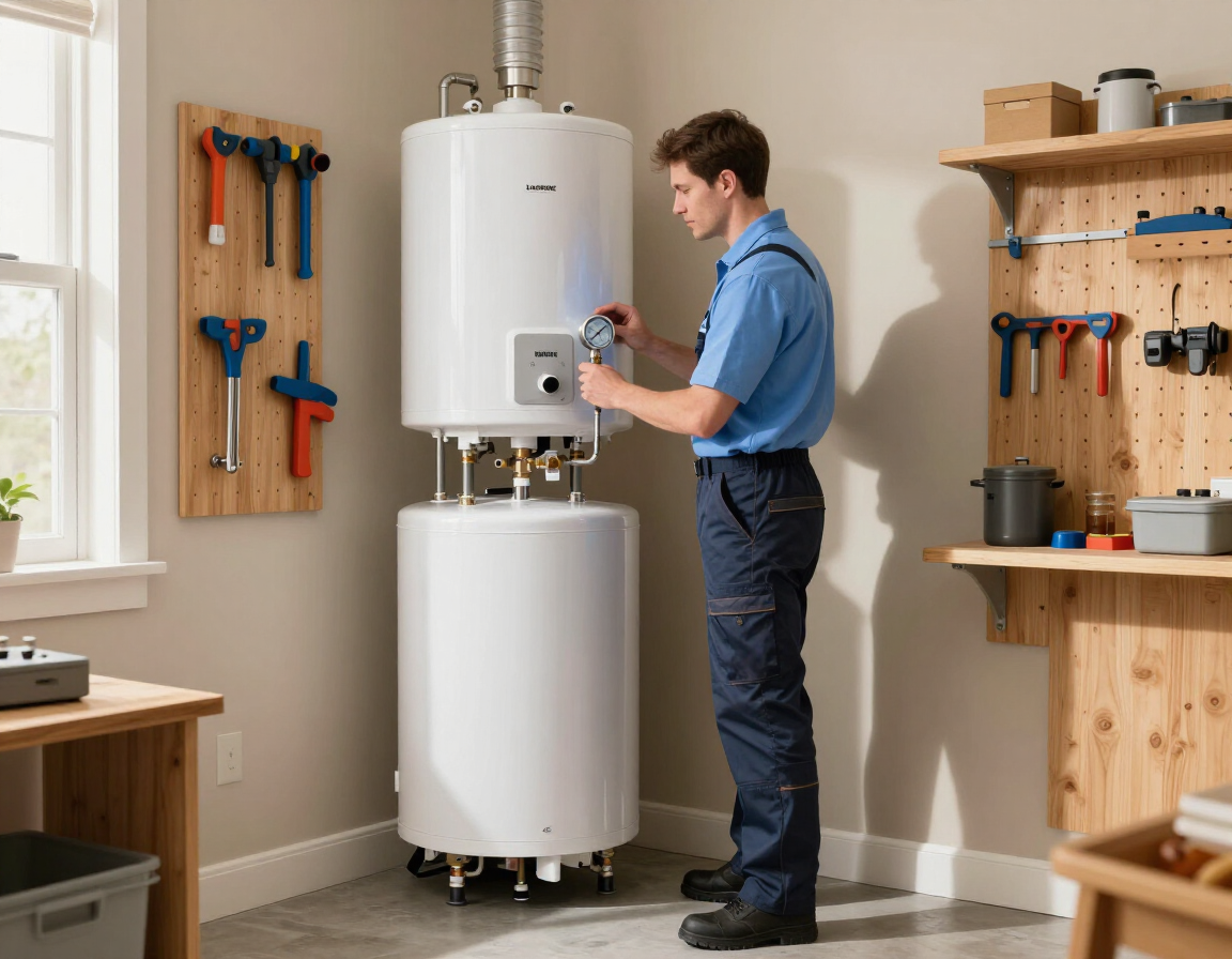 Maintenance professional inspecting a Kansas City rental home