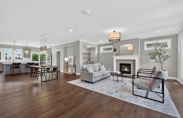 Bright staged living room in a Kansas City rental home