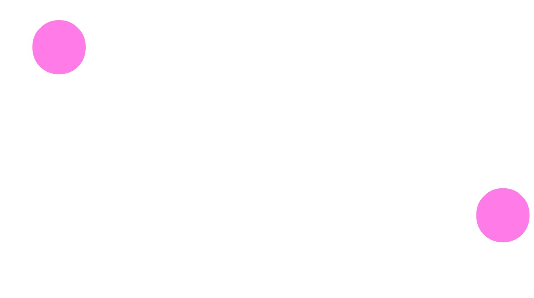 Two pink circles are floating in the air on a white background.