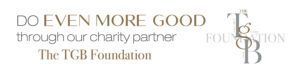A logo for the tcb foundation that says do even more good through our charity partner