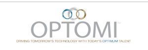 A logo for optomi driving tomorrow 's technology with today 's optimum talent