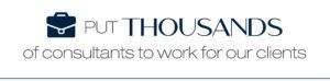 The logo for put thousands of consultants to work for our clients