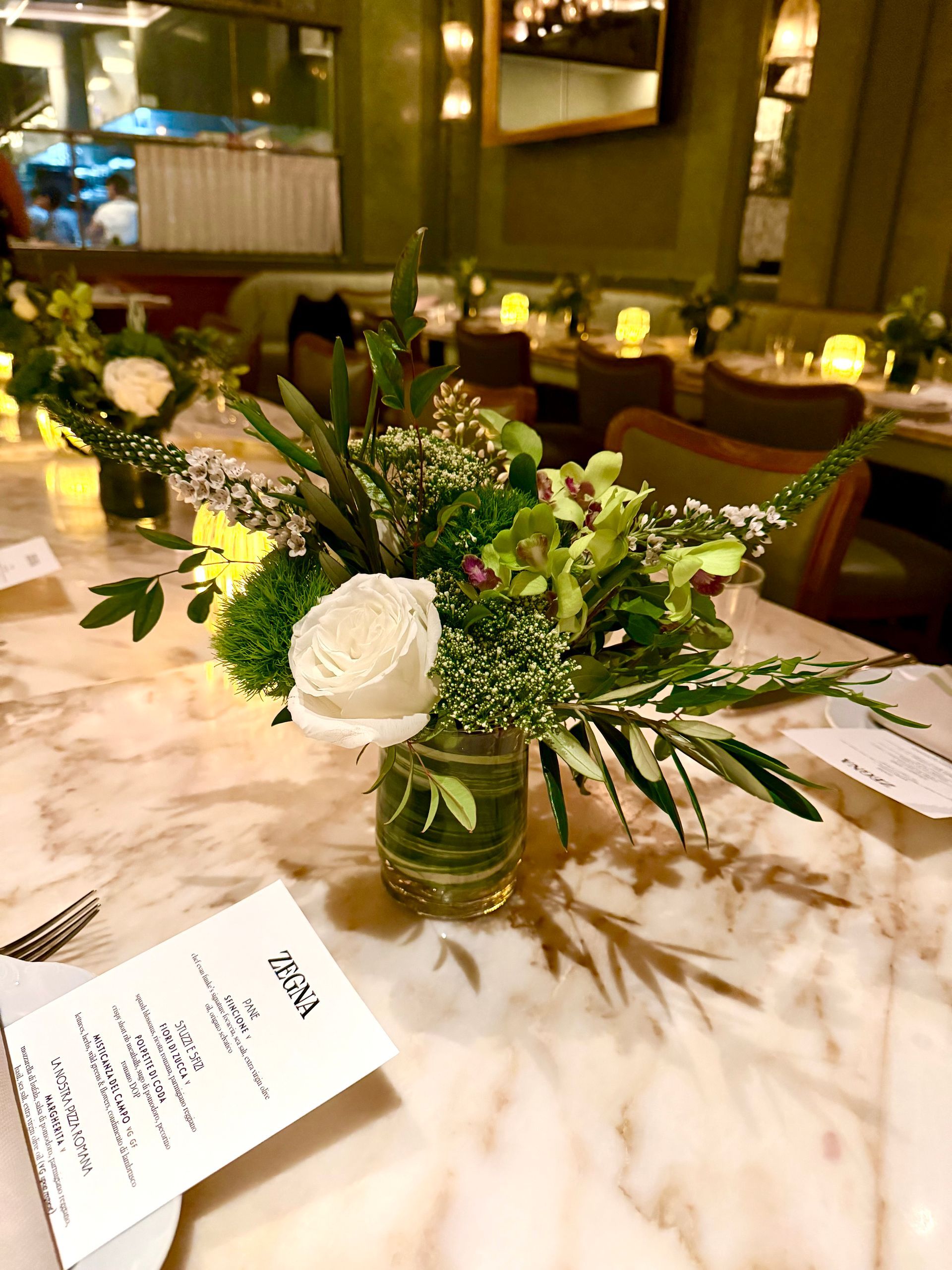 Sophisticated green and white Las Vegas corporate arrangements
