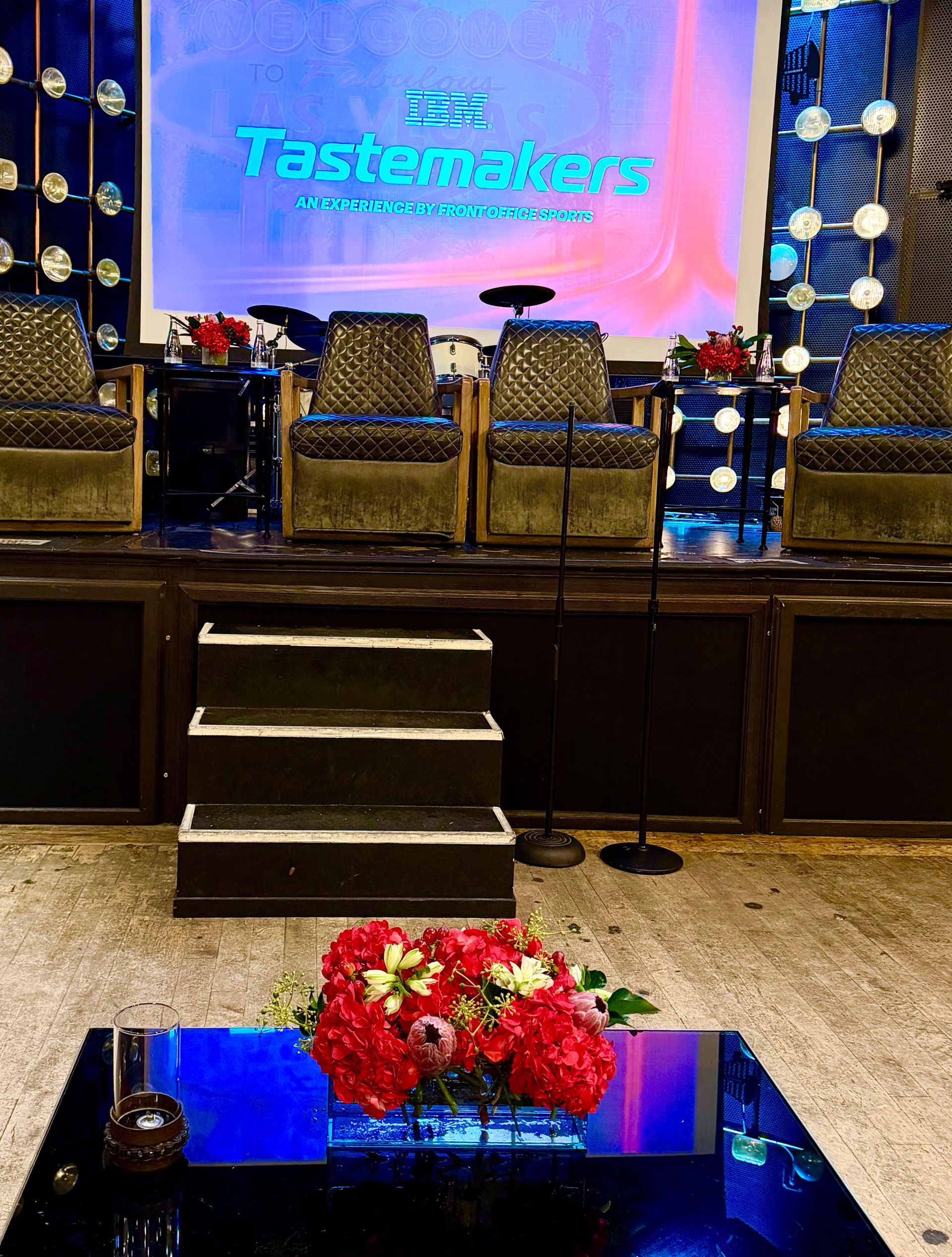 Red bold arrangements, Las Vegas corporate floral arrangement