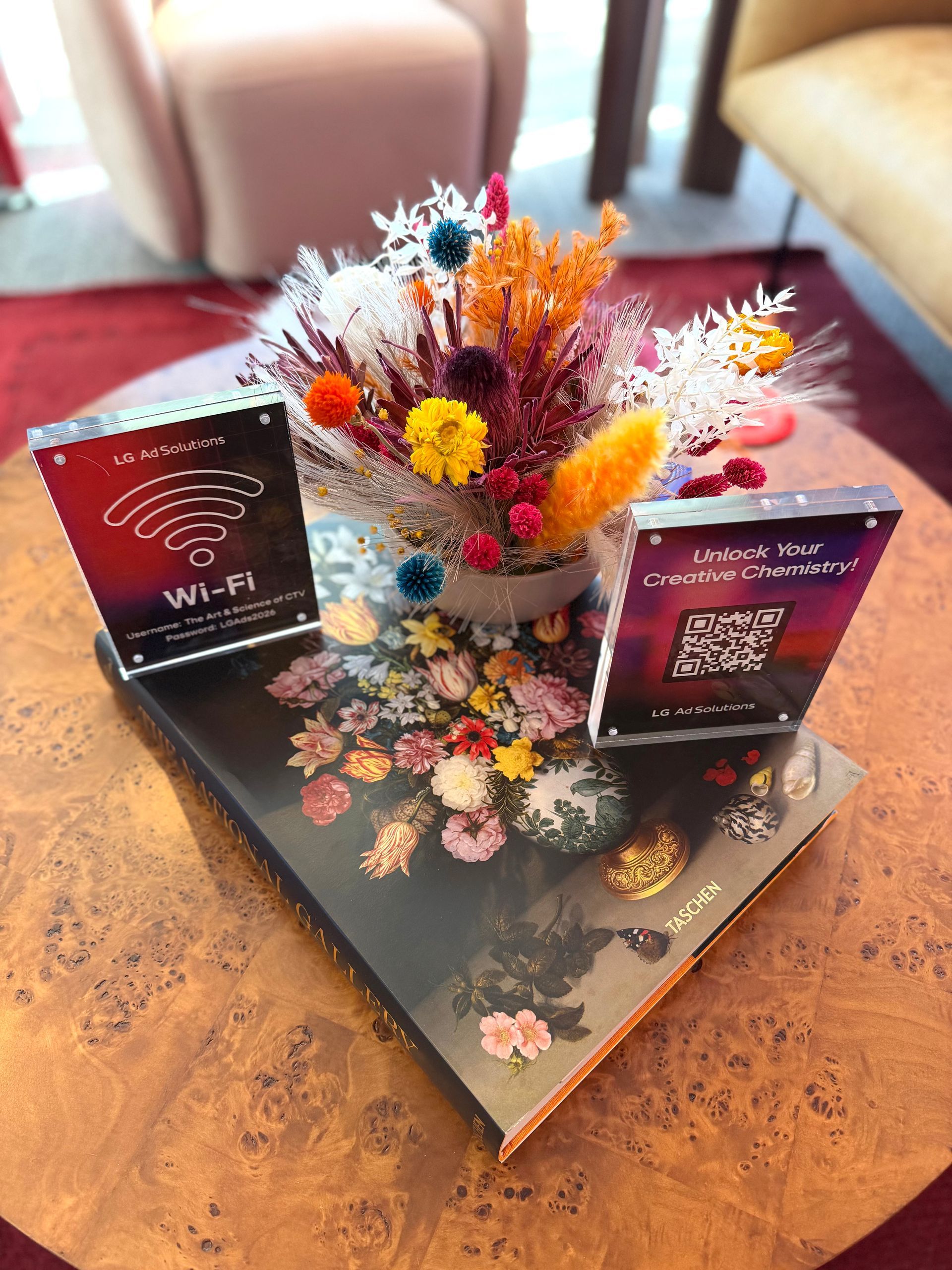 Bright Boho arrangement, Las Vegas corporate floral arrangement
