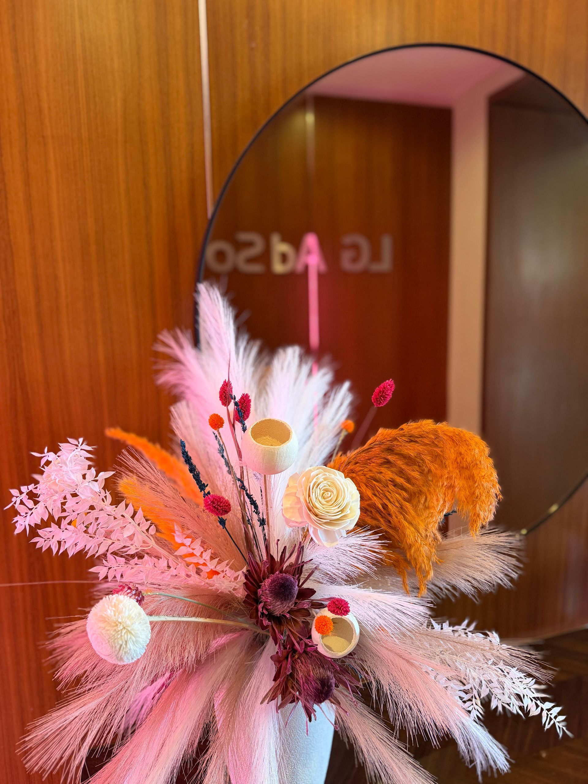 Bright Boho arrangement, Las Vegas corporate floral arrangement