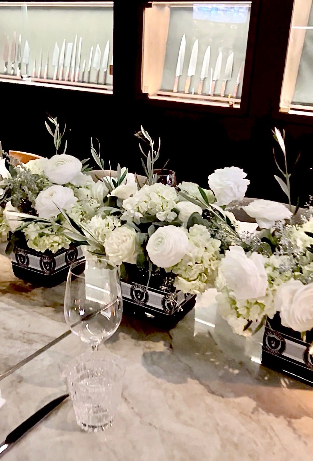 White, silver and black Las Vegas corporate arrangement