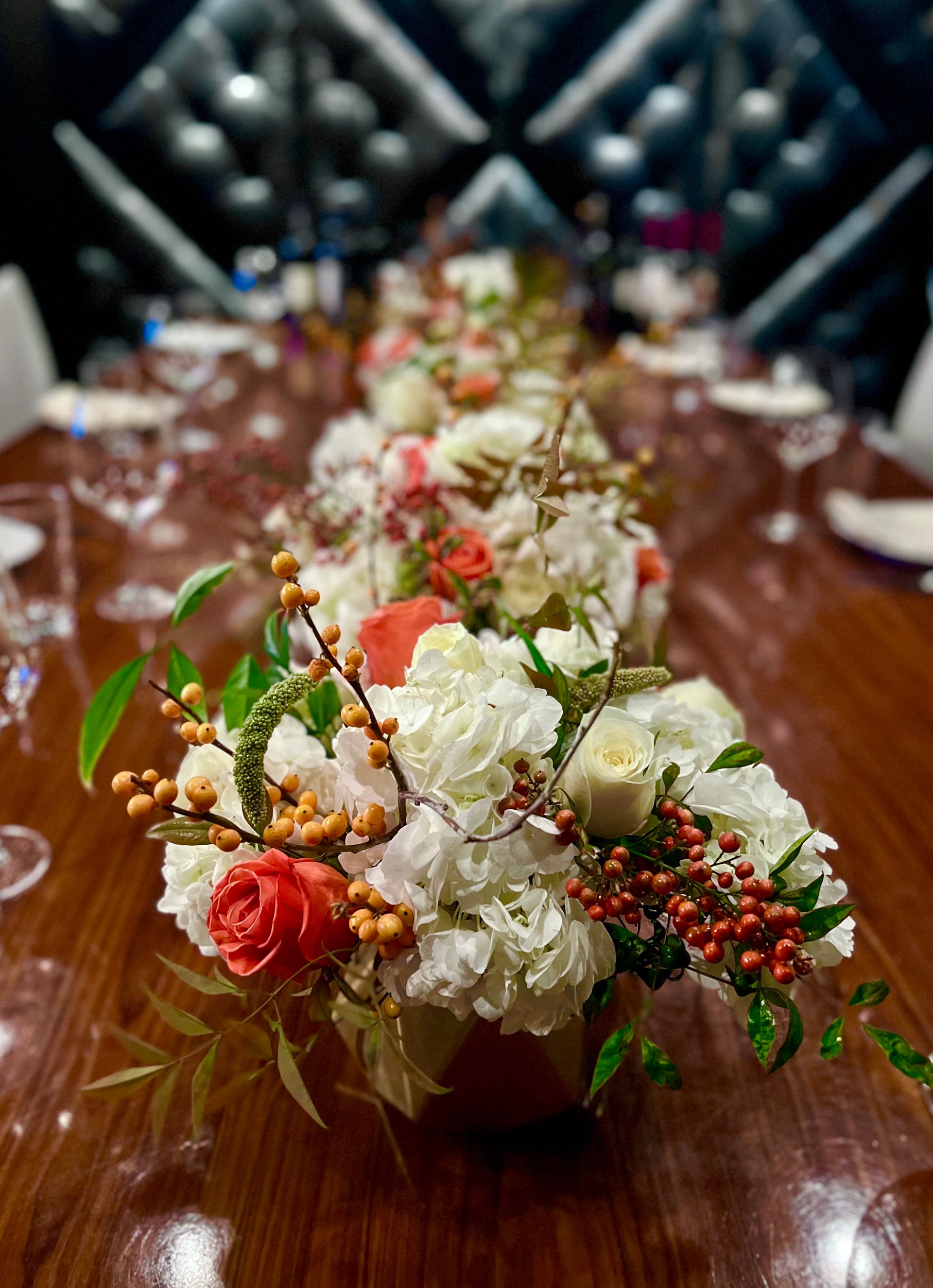 Las Vegas corporate long table arrangement