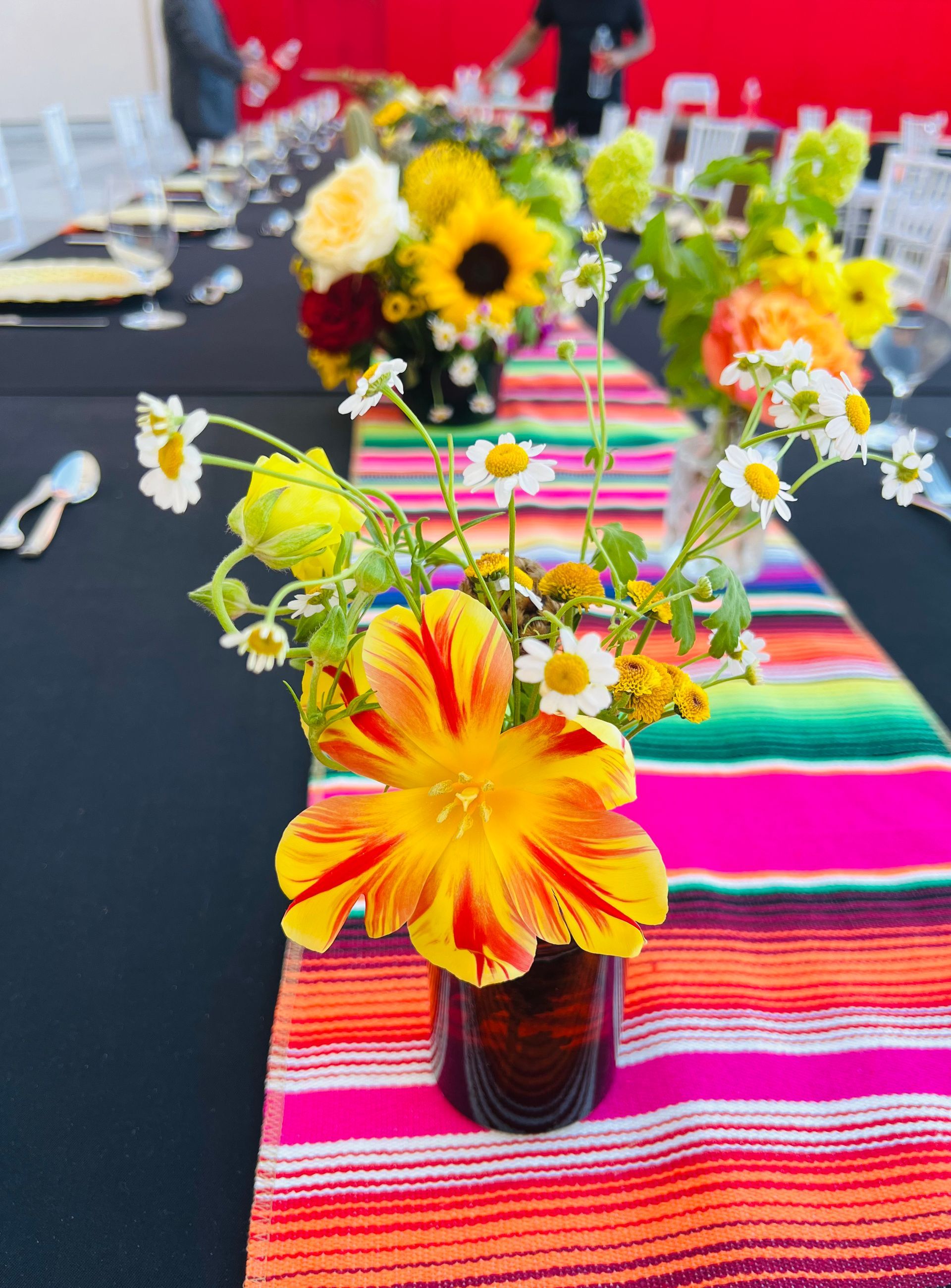 Las Vegas corporate Mexican theme bright colorful arrangements