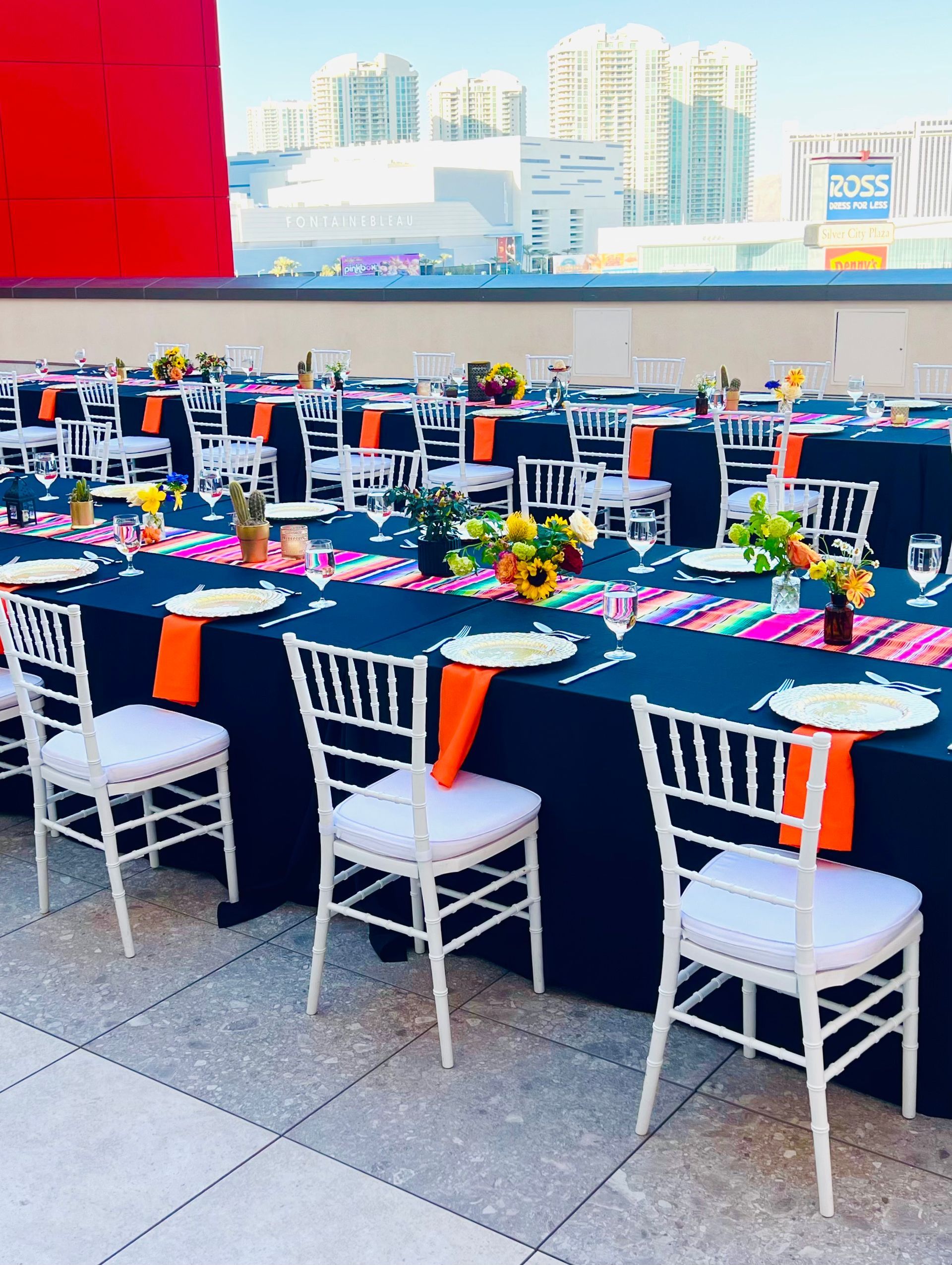 Las Vegas corporate Mexican theme bright colorful arrangements