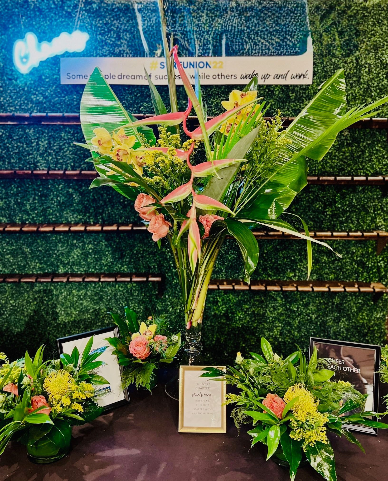 Tropical Las Vegas corporate floral decor