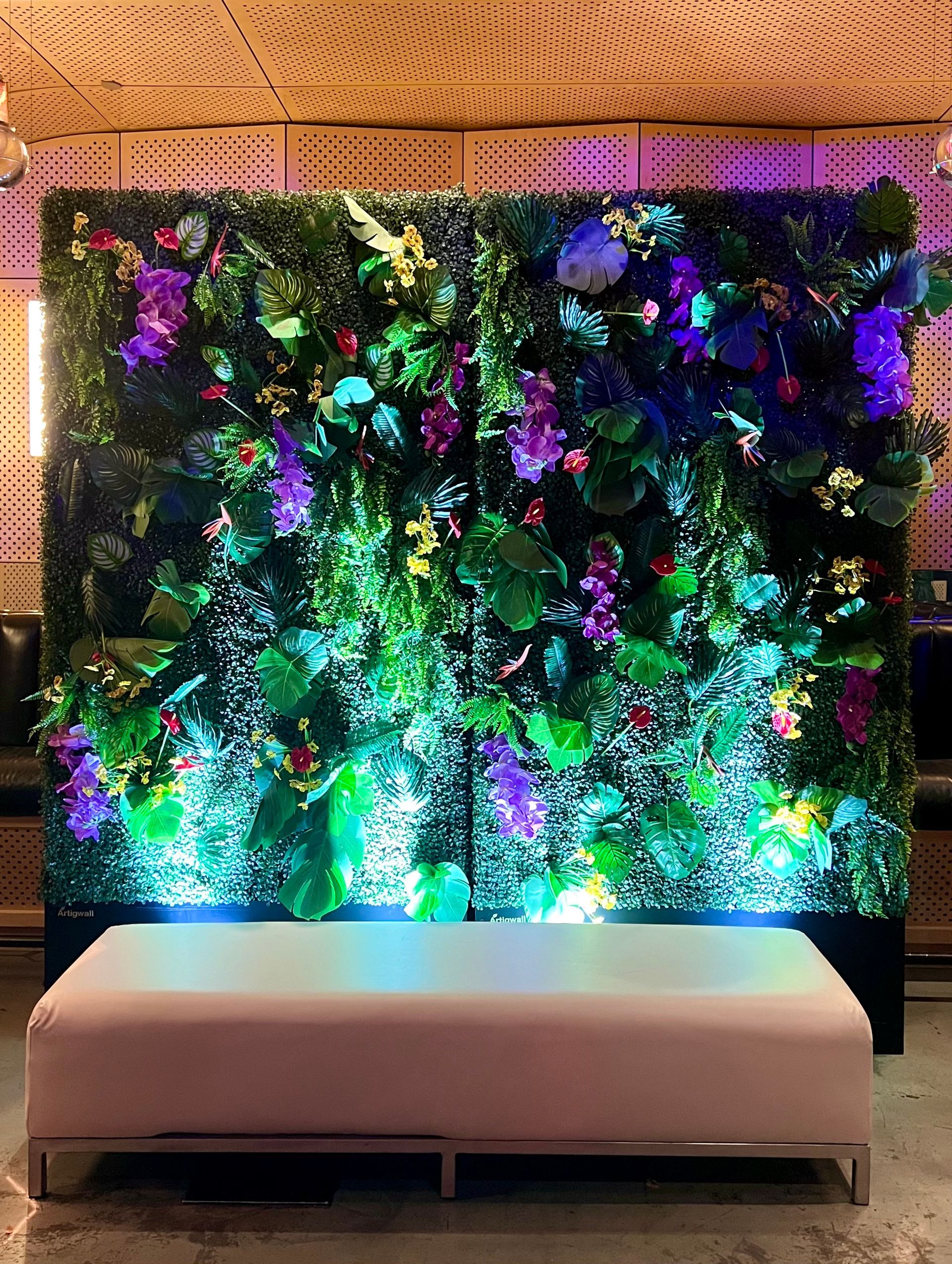 Corporate Las Vegas Tropical floral wall backdrop and rental