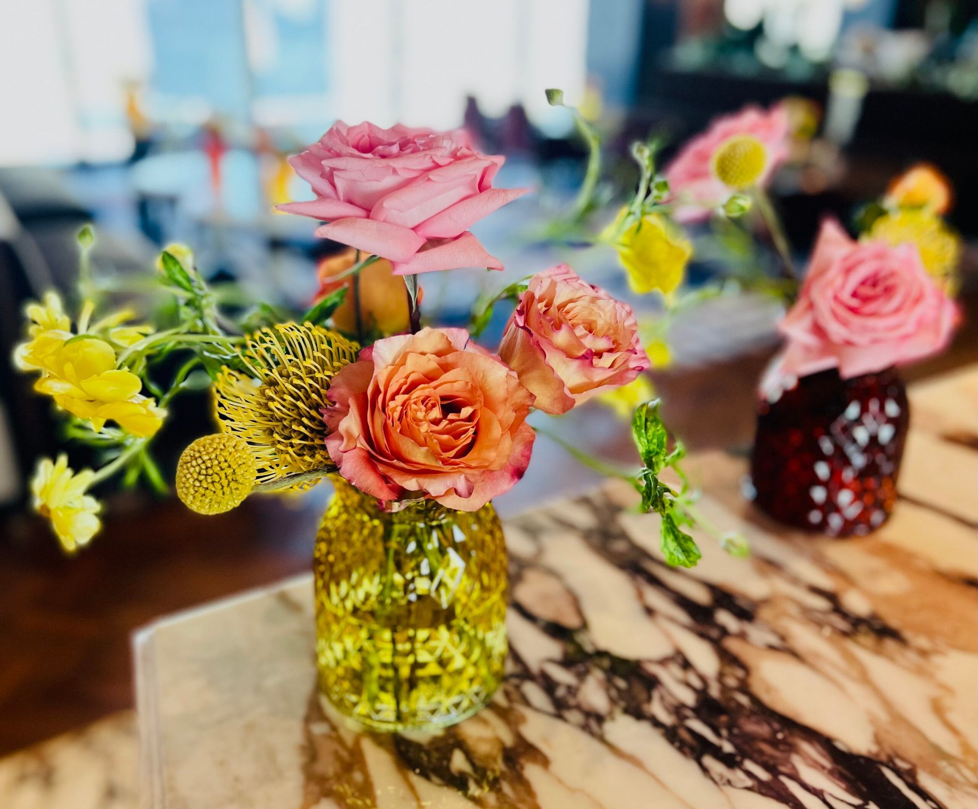 Las Vegas corporate cocktail table small bud arrangement
