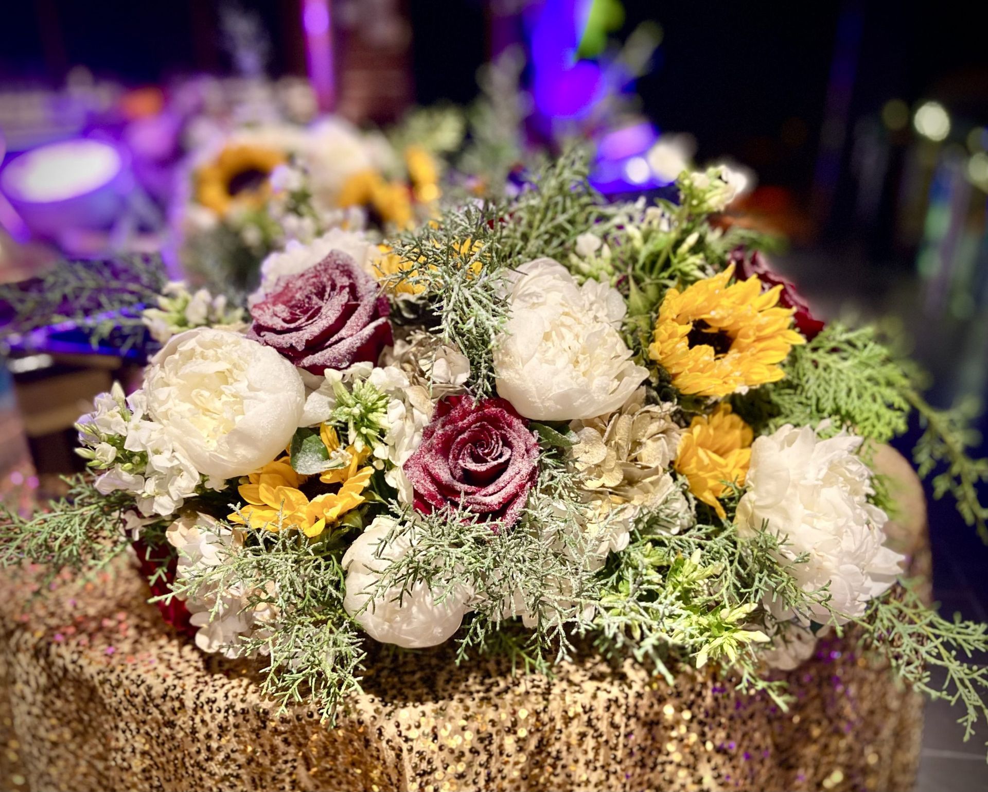 Las Vegas corporate holiday snowy arrangement