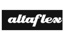 Un logo in bianco e nero per altaflex su uno sfondo bianco.