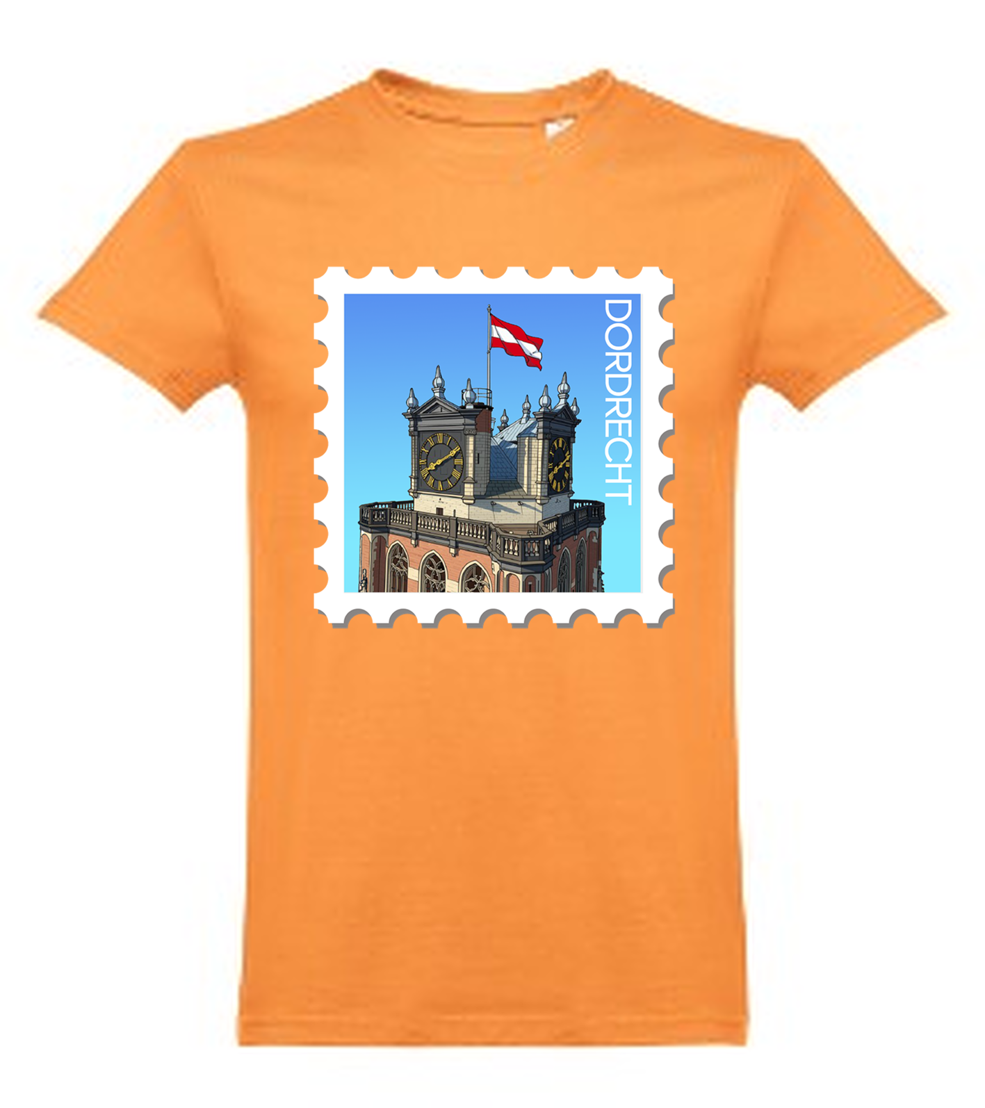 T-shirt Grote kerk Dordrecht  abrikoos