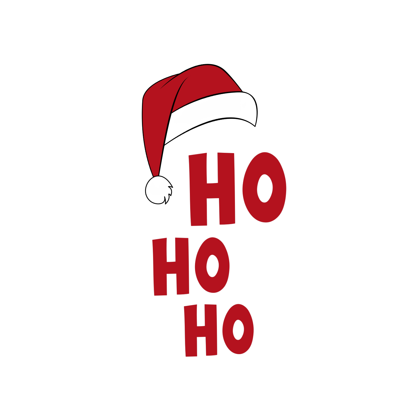 Ho Ho Ho kerst T-shirt - Unisex - wit