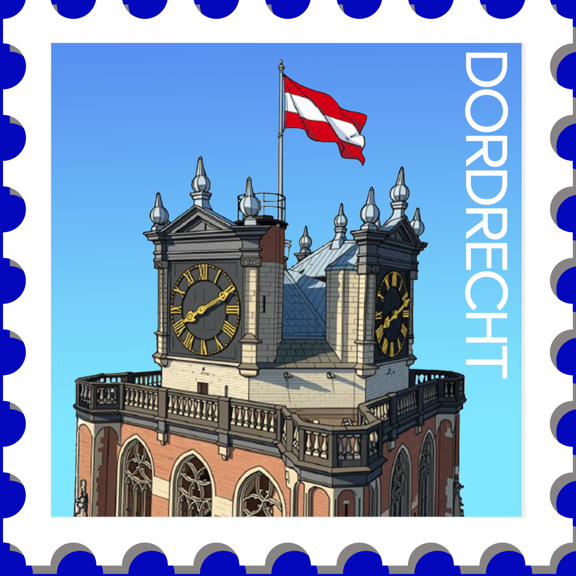 T-shirt Grote kerk Dordrecht  abrikoos