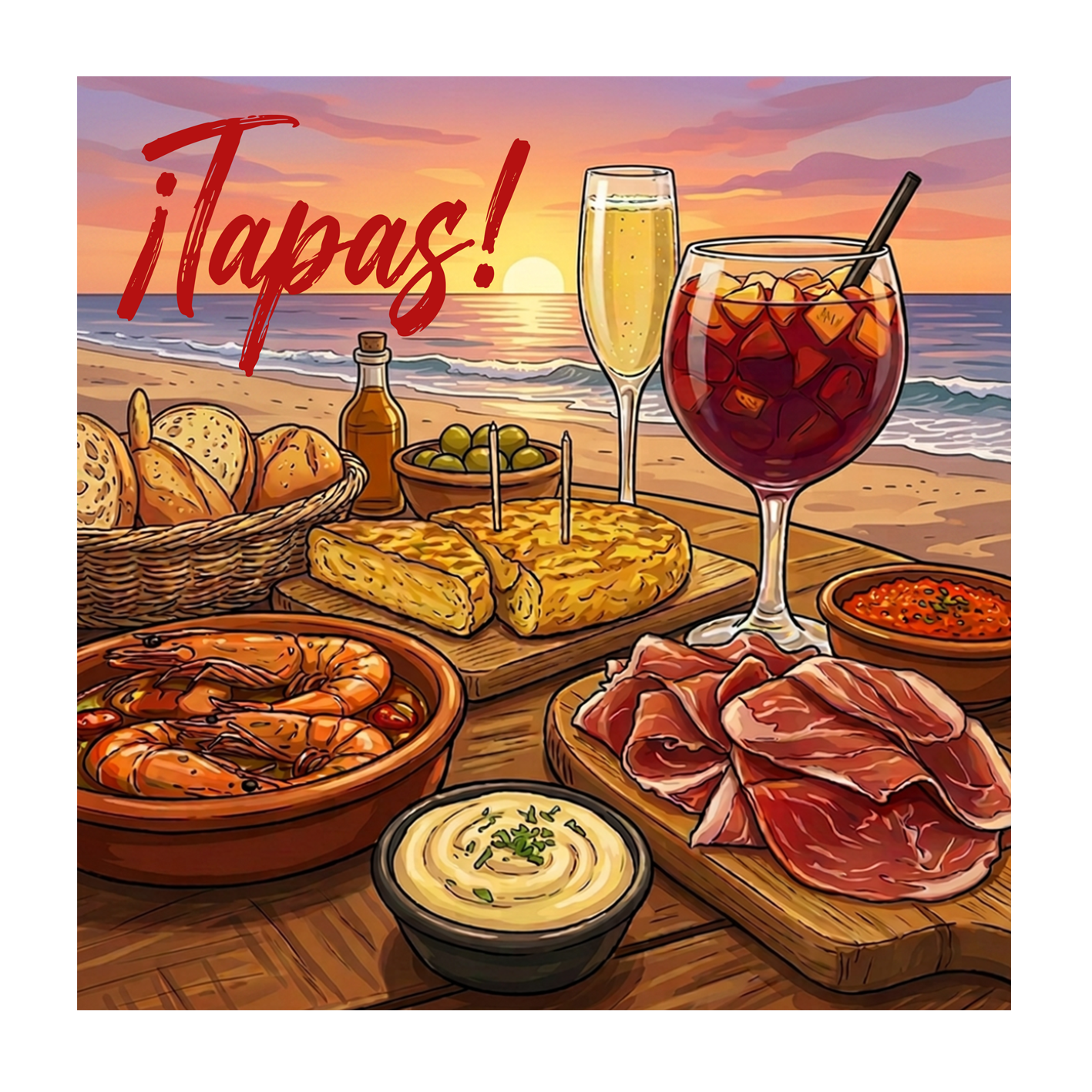 Spaans Tapas T-Shirt  unisex  lila