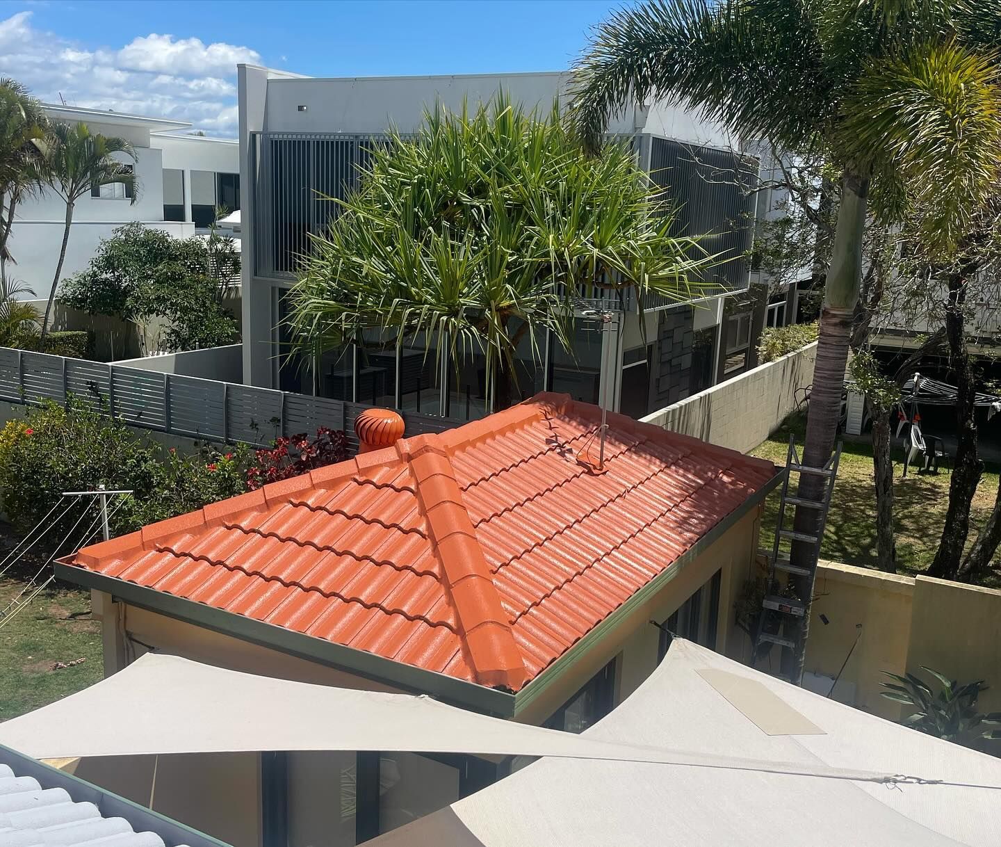Orange-Tiled Roof of A Building, with Trees — SEQ Roofing & Painting in Burleigh Heads, QLD