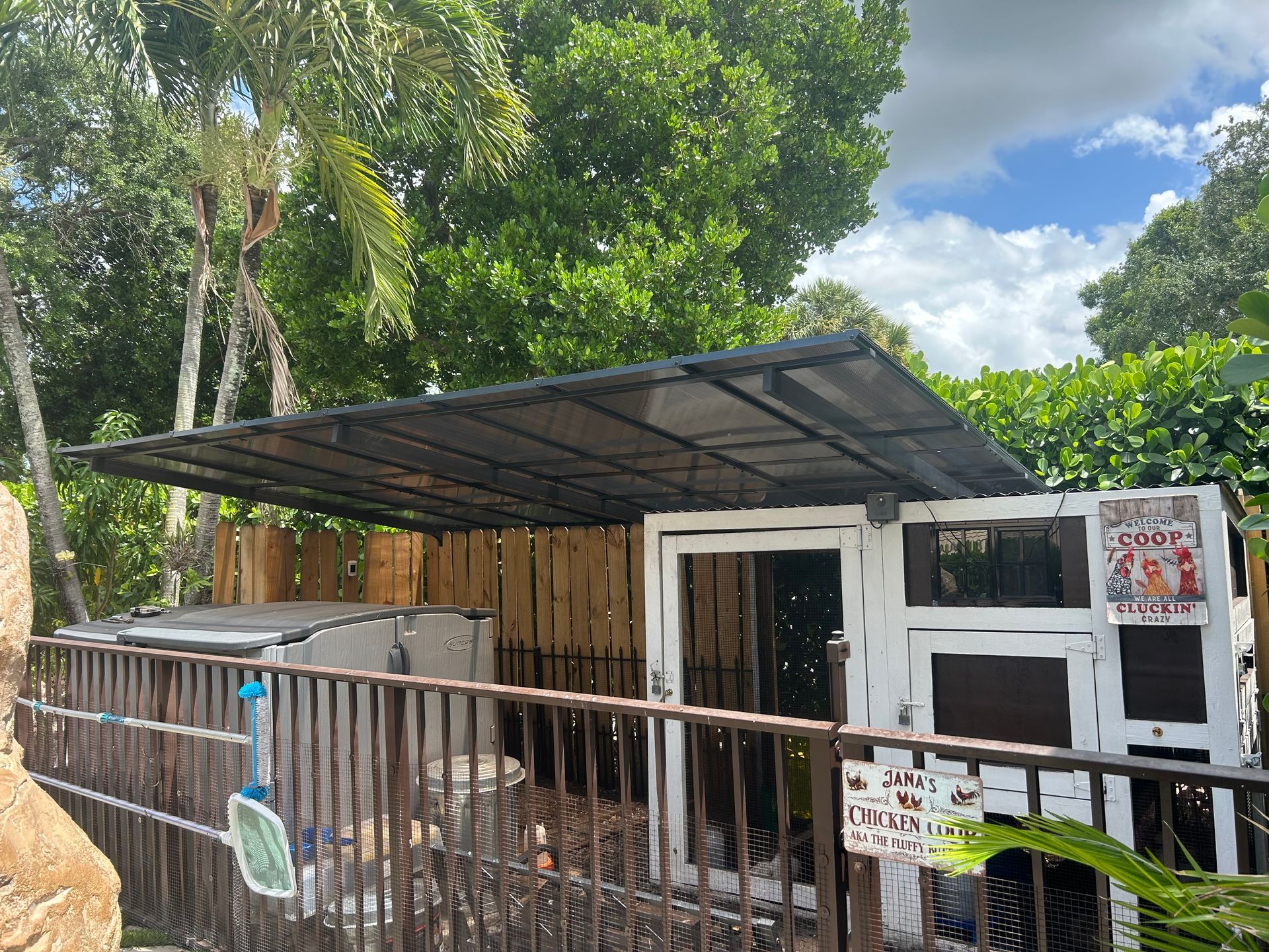 Finished deck surface in a South Florida backyard