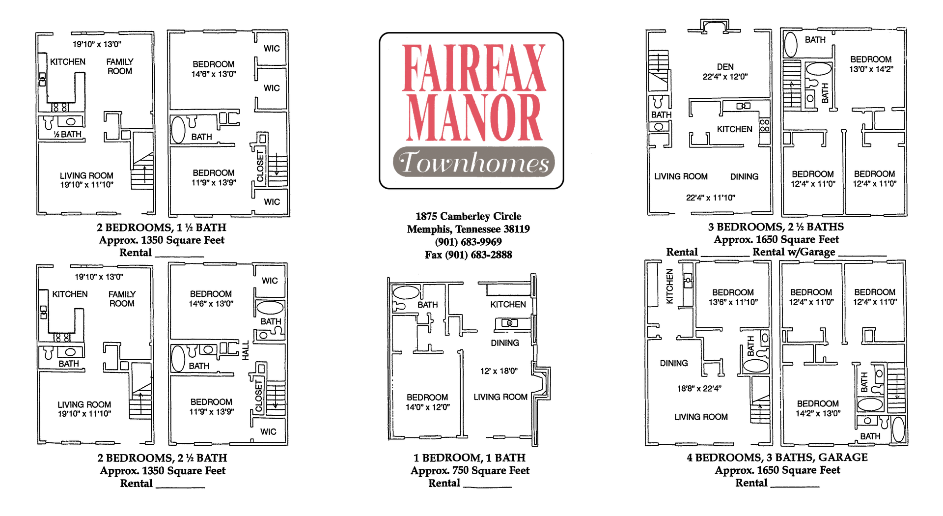 Townhomes Layout | Memphis, TN | Fairfax Manor Townhomes Townhomes Layout | Memphis, TN | Fairfax Manor Townhomes