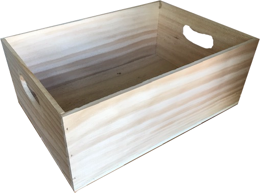 A wooden box with a hole in the middle of it