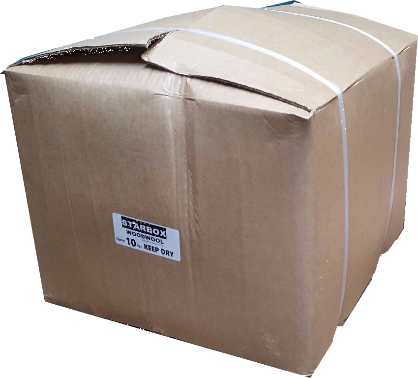 A cardboard box with a styrofoam sticker on it