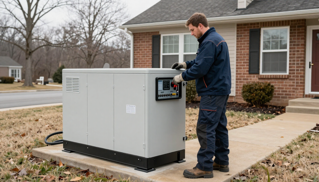 Standby generator installation for winter storm preparation