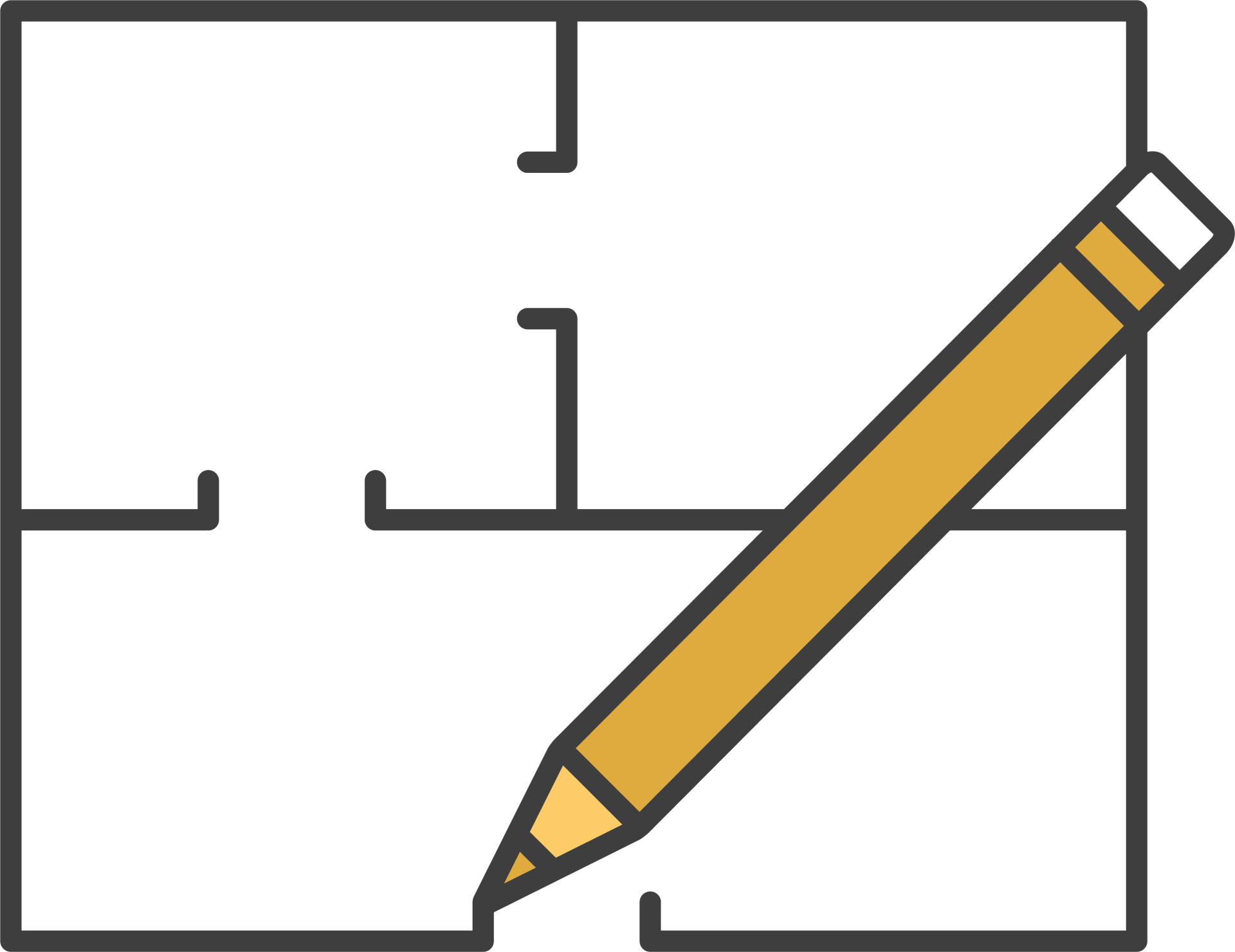 icon of a pencil drawing a construction drawing