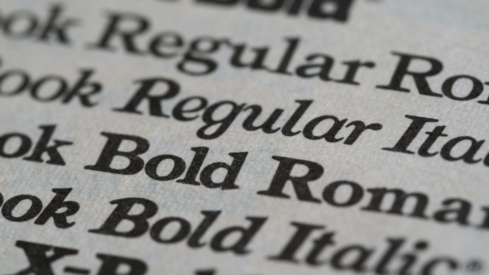Text samples demonstrating different font styles: Regular, Italic, and Bold.