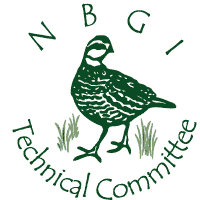 The green logo of the NBGI Technical Committee featuring a northern bobwhite quail standing in grass.